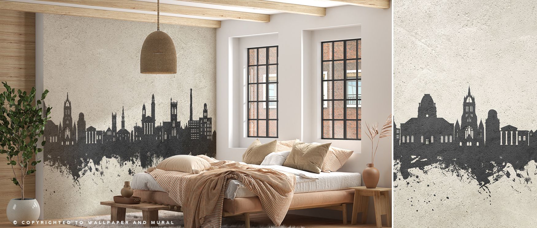 Paisley Skyline Concrete Wallpaper blends modern artistry with cultural character, offering interiors sophistication and depth. Bedrooms feel grounded with charm, living rooms expressive with heritage, and offices inspiring, as its design creates walls th
