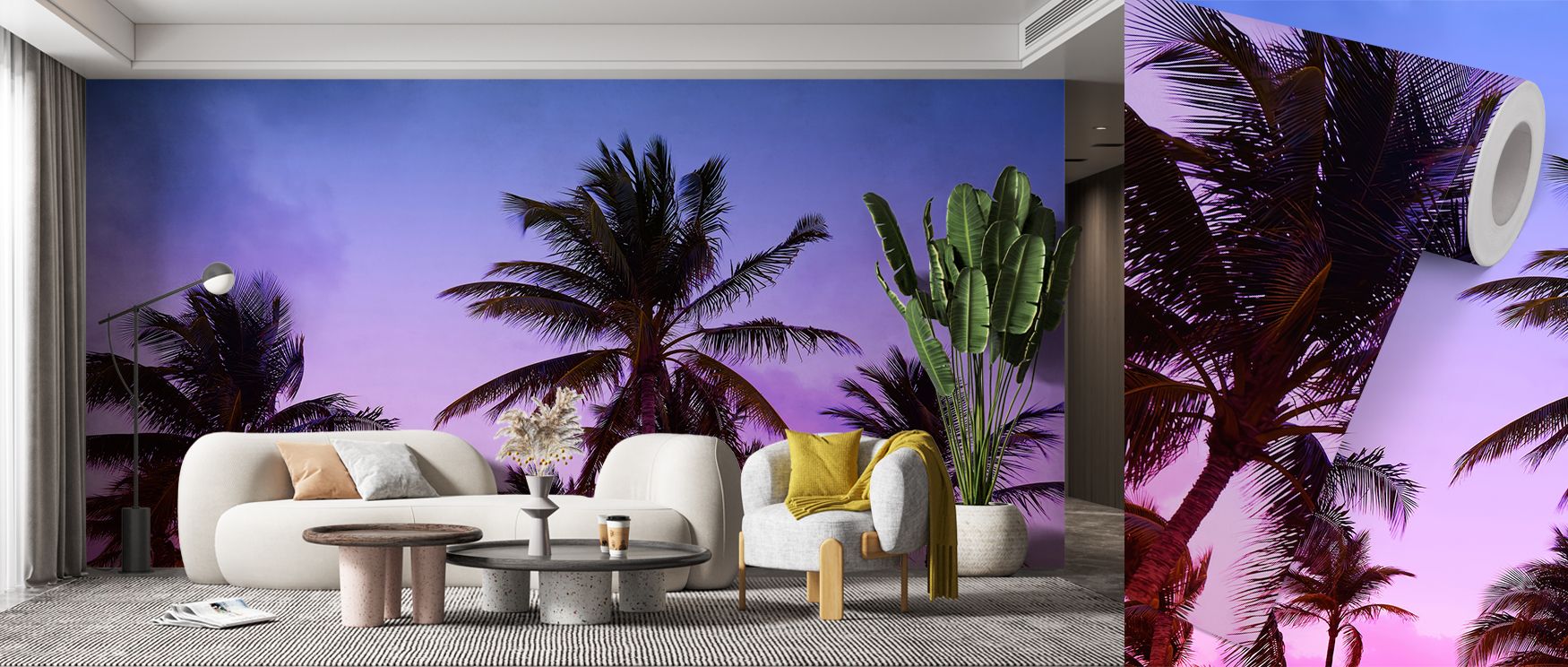 Palm Trees in Miami South Beach Scenic Wallpaper captures coastal elegance through palm imagery. Bedrooms feel restful and tropical, living rooms vibrant and stylish, and offices inspired with calm energy, as its scenic design transforms walls into coasta