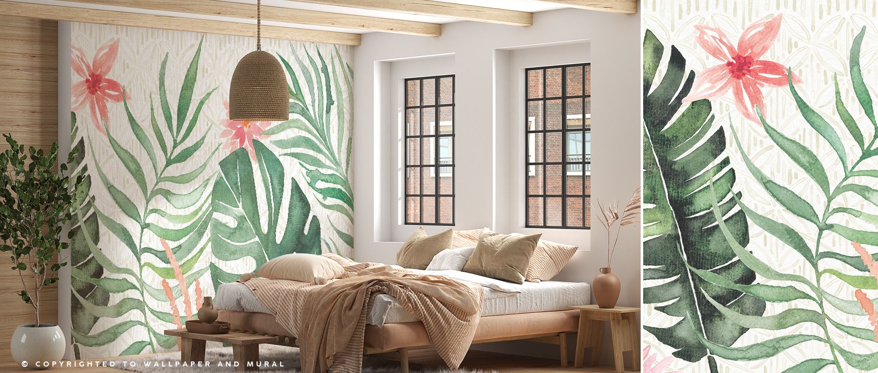 Delicate blossoms define this wallpaper, offering restful charm for bedrooms, inviting warmth for living rooms, and graceful balance for offices. Its floral imagery ensures interiors radiate serenity and freshness, creating timeless environments enriched 