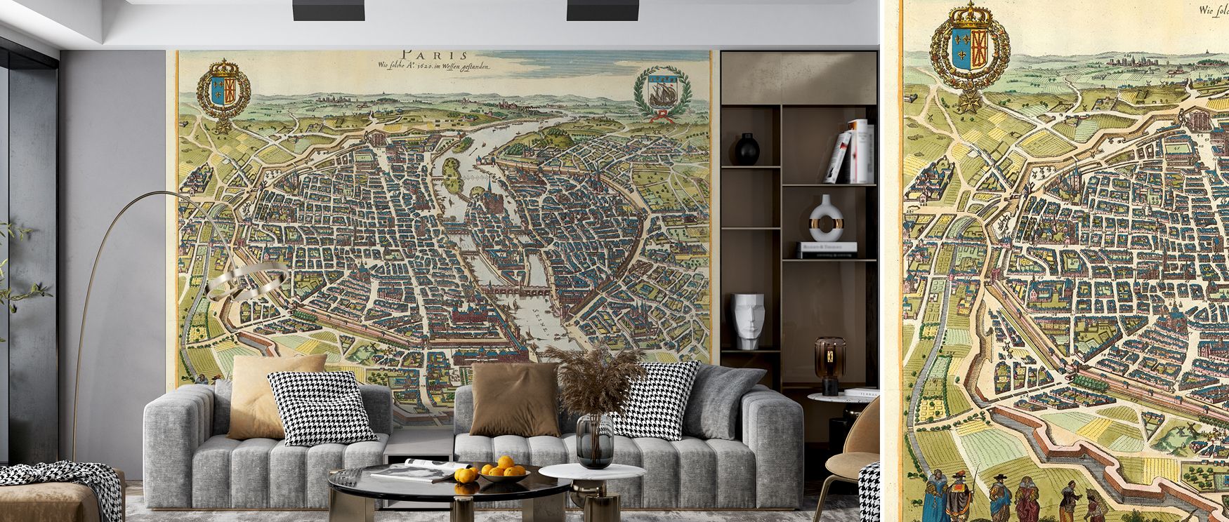 Paris 1620 Historical Wallpaper blends history with artistic detail, turning interiors into cultured sanctuaries. Bedrooms gain sophistication, living rooms expressive heritage, and studies academic charm, as its design enriches walls with timeless Parisi