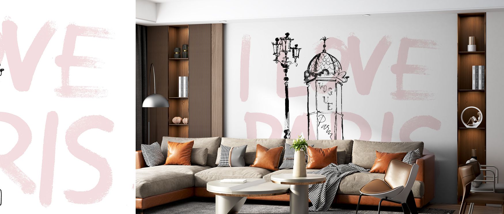 Paris, Je Love You Cityscape Wallpaper turns walls into romantic Parisian expressions. Bedrooms feel serene, living rooms lively, and offices elegant, as its imagery captures charm and warmth, enriching interiors with sophistication and timeless artistry 