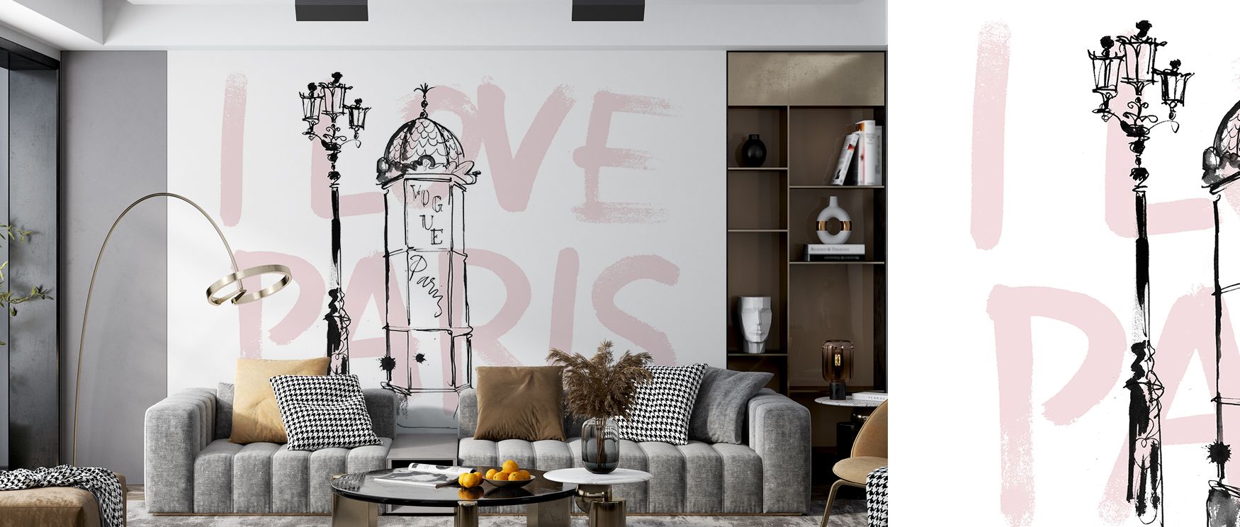 Paris, Je Love You Cityscape Wallpaper reflects cultural sophistication and intimacy. Bedrooms gain serenity, living rooms vibrancy, and offices refined balance, as its design enriches walls with romantic artistry and timeless Parisian elegance, creating 