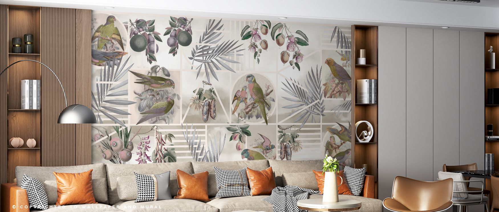Parrots Study Nature Wallpaper captures the vibrancy of exotic birds in exquisite detail. Bedrooms become lively retreats filled with tropical energy, living rooms gain expressive character, and offices achieve creative charm, as its imagery transforms wa