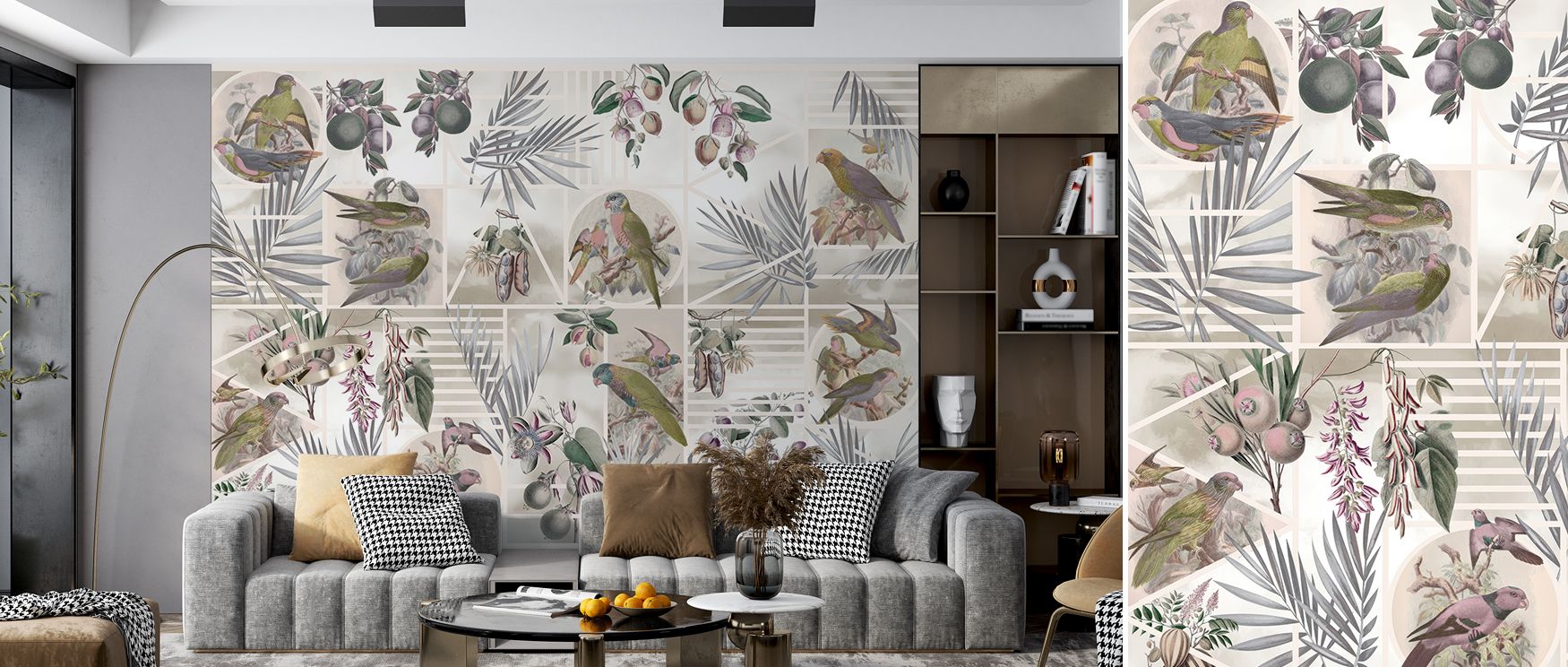 Parrots Study Nature Wallpaper brings exotic detail into interiors, creating vibrancy and rhythm. Bedrooms feel lively, living rooms expressive, and offices creative, as its imagery ensures walls become filled with natural artistry and timeless tropical s