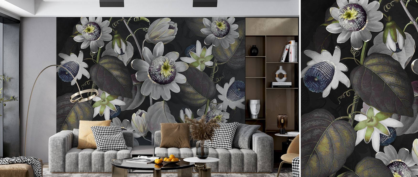 Passifloras Emerging Calm Floral Wallpaper celebrates botanical artistry with elegant detailing. Bedrooms achieve rest, living rooms expressive calm, and offices stylish serenity, as its design turns walls into showcases of natural charm and refined beaut