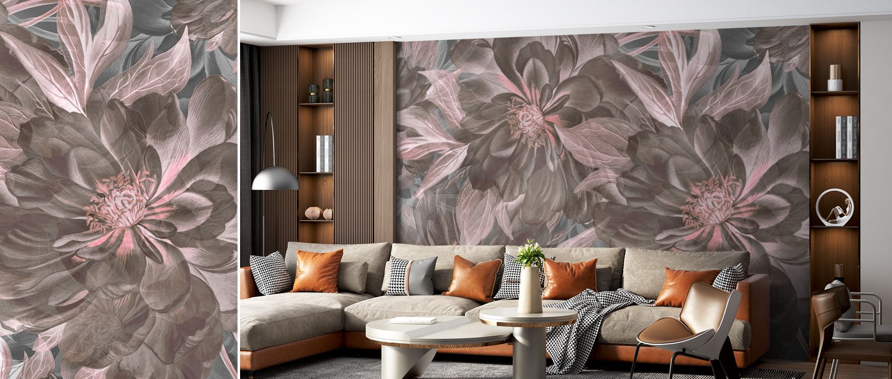 With soft floral rhythm, this wallpaper creates calm, inviting interiors. Bedrooms achieve tranquility, living rooms elegance, and offices focus, as its detailed peonies ensure walls reflect natural beauty, offering artistic sophistication and timeless ch