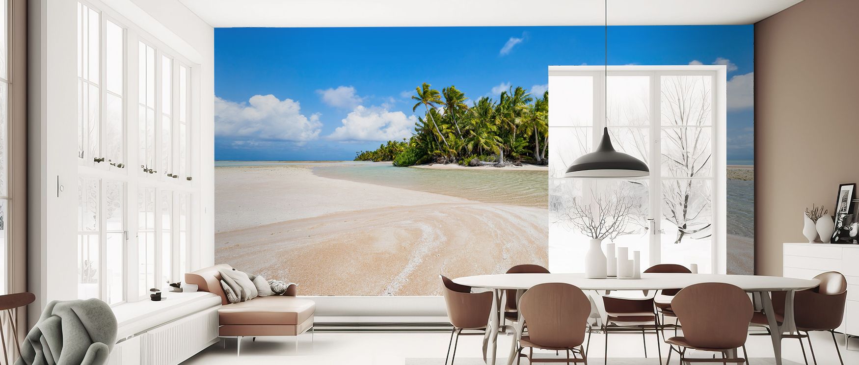 This wallpaper celebrates coastal artistry with soft pink rhythm. Bedrooms achieve calmness, living rooms balance, and offices inspiration, as its detailing enriches interiors with refreshing tranquility, ensuring walls reflect timeless natural beauty and