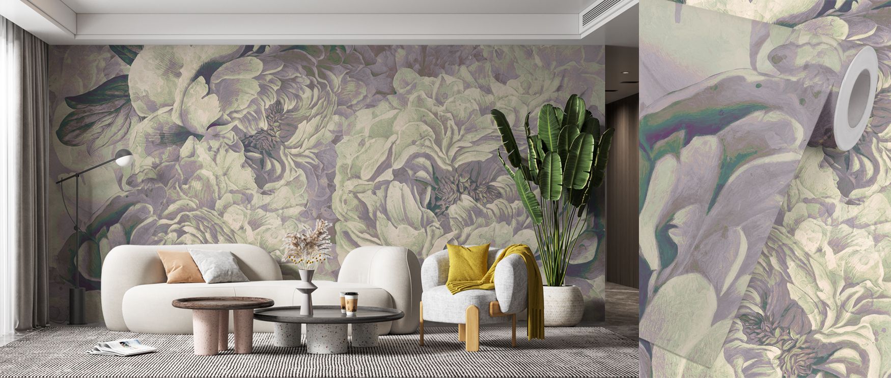 This wallpaper captures peonies in dream-like shades, offering restful artistry. Bedrooms feel calm, living rooms refined, and offices stylish, as its floral detailing enriches interiors, creating walls that radiate balance, serenity, and timeless charm i