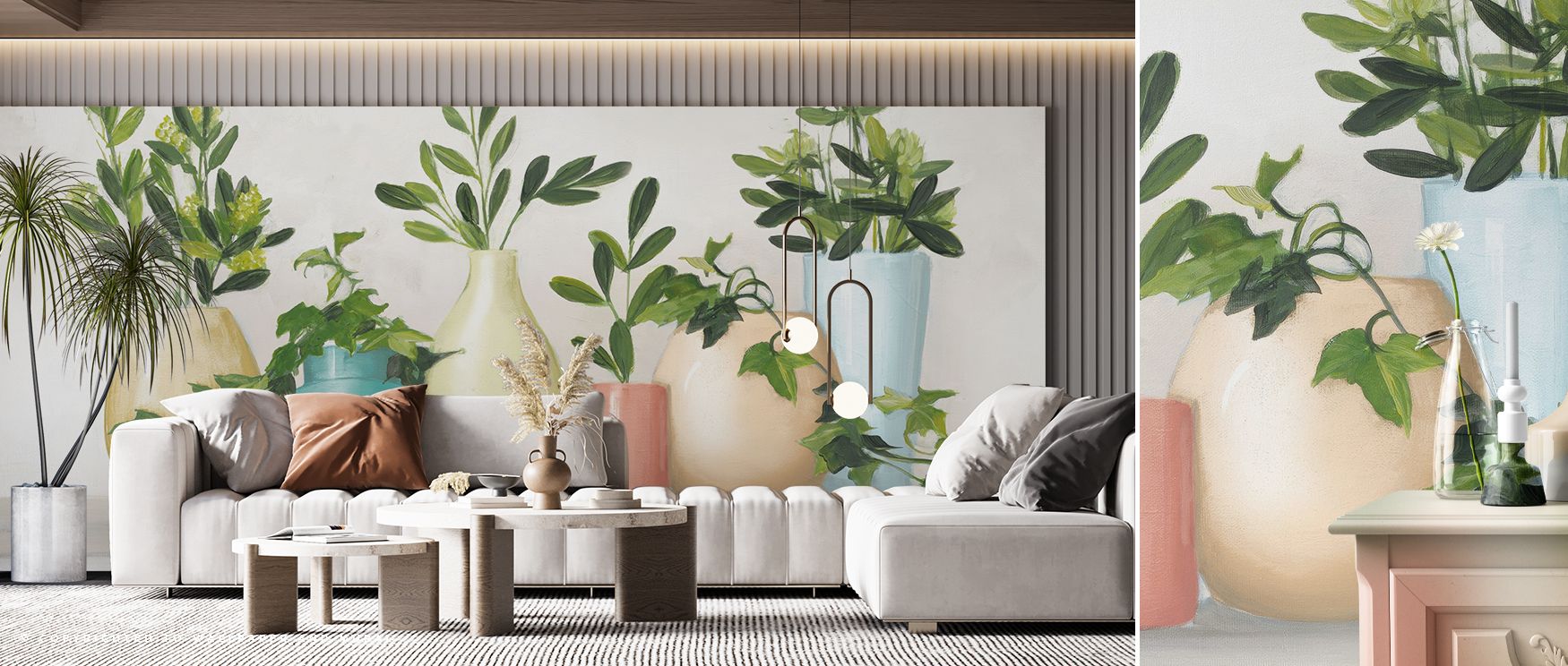 Plant is Life Nature Wallpaper enriches interiors with natural vibrancy. Bedrooms gain refreshing charm, living rooms expressive balance, and offices creative inspiration, as its imagery turns walls into lively canvases filled with artistry, sophisticatio