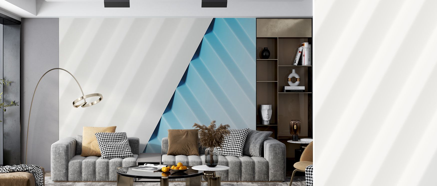 Pleated Cool Abstract Wallpaper conveys rhythm and artistry with layered forms. Bedrooms feel dynamic, living rooms stylish, and offices inspiring, as its pleated design transforms walls into bold canvases filled with modern sophistication and artistic de