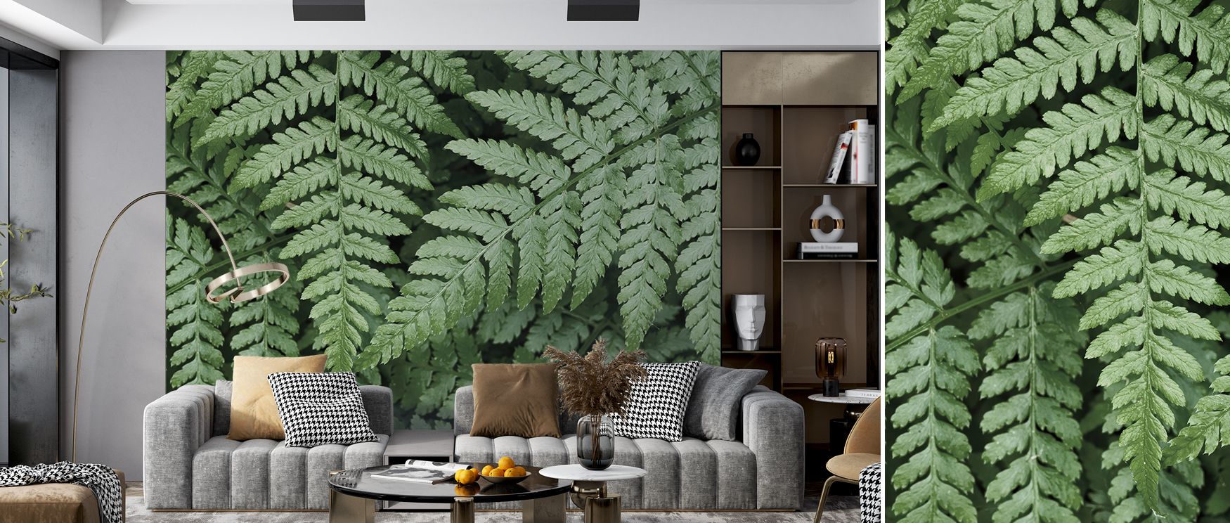 Pointy Ferns Botanical Wallpaper conveys natural charm with lively rhythm. Bedrooms achieve freshness, living rooms expressive charm, and offices refined focus, as its botanical imagery enriches spaces, making interiors stylish, sophisticated, and timeles