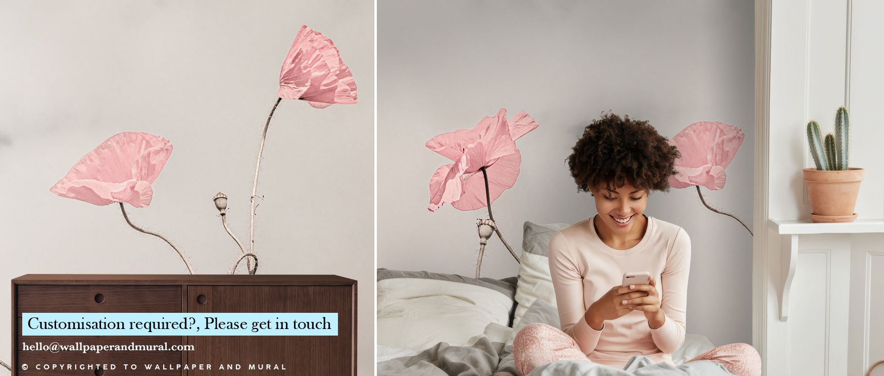 Poppies Floral Wallpaper captures blossoms with delicate artistry. Bedrooms achieve restful charm, living rooms elegant vibrancy, and offices creative calm, as its floral detailing enriches walls with serenity, sophistication, and timeless natural beauty 