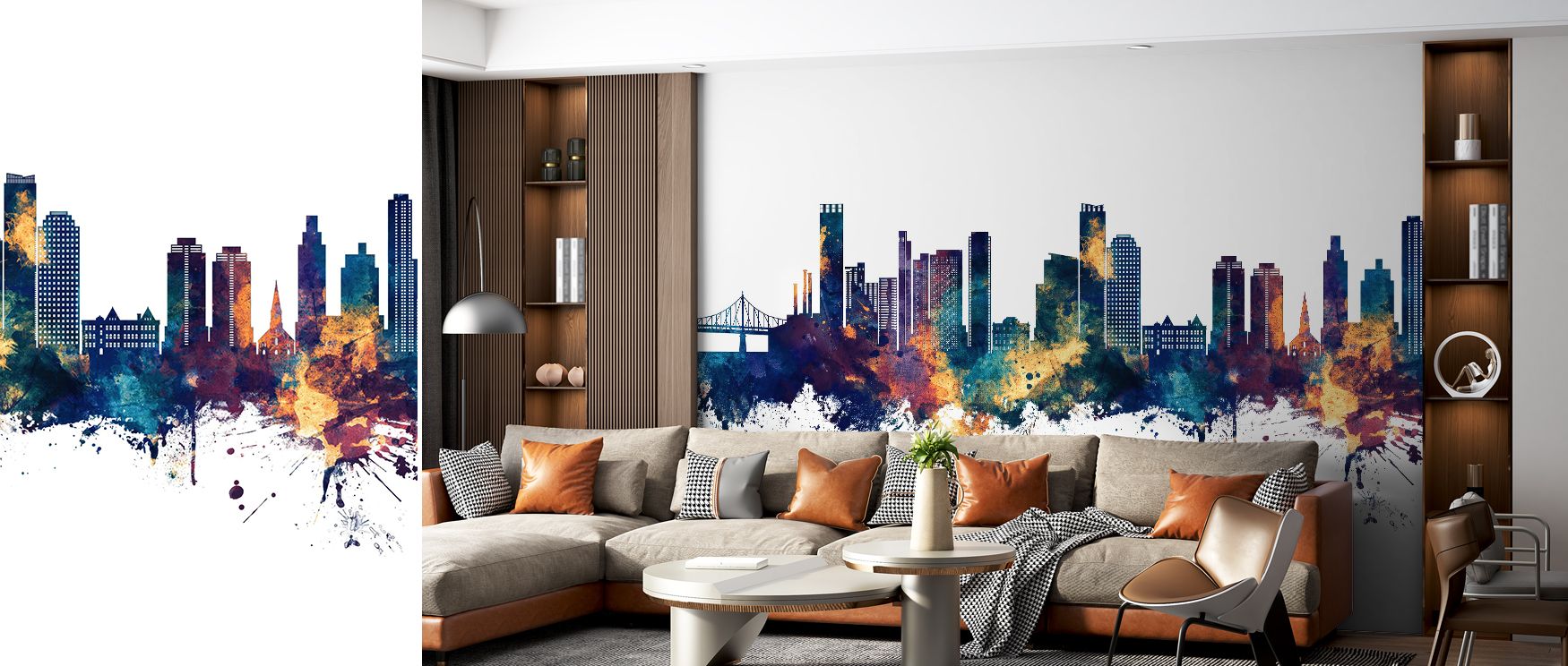 With radiant detailing, this wallpaper creates bold cultural backdrops. Bedrooms gain vibrancy, living rooms dynamic character, and offices inspiring elegance, as its skyline imagery transforms walls into artistic reflections of Queens’s heritage and time