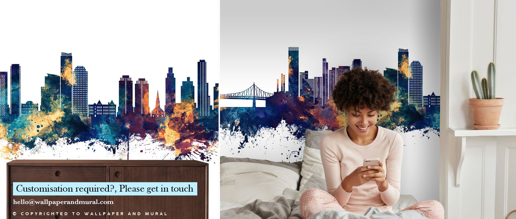 This wallpaper celebrates Queens’s skyline with bold tones. Bedrooms gain vibrancy, living rooms expressive artistry, and offices refined charm, as its imagery ensures walls reflect cultural pride, making interiors stylish, dynamic, and timelessly connect