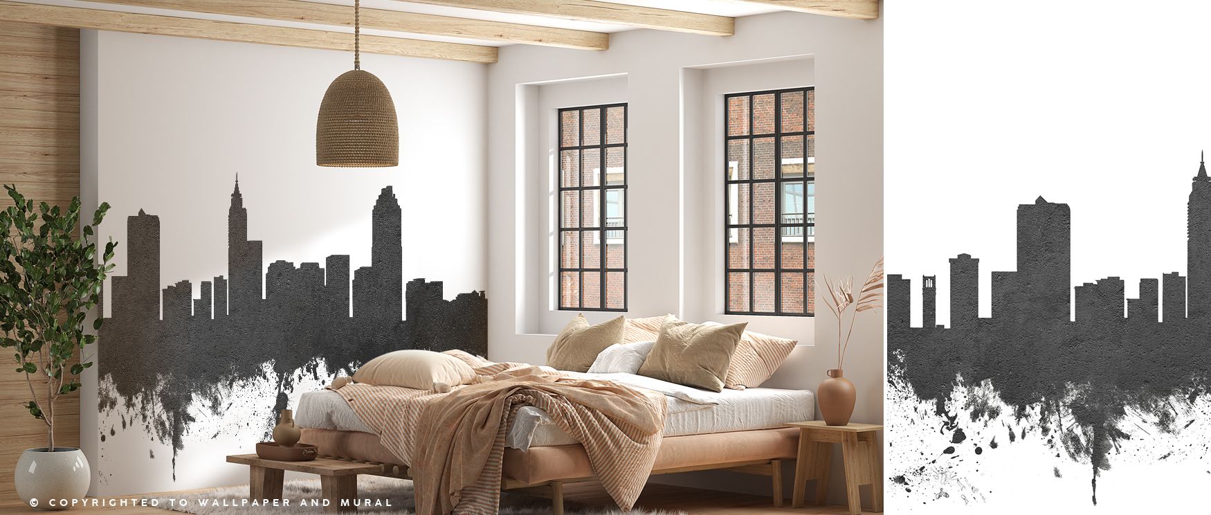 Raleigh North Carolina Skyline Black & White Wallpaper enriches interiors with architectural detailing. Bedrooms gain balance, living rooms vibrancy, and offices refinement, as its imagery creates stylish walls filled with heritage, modern sophistication,
