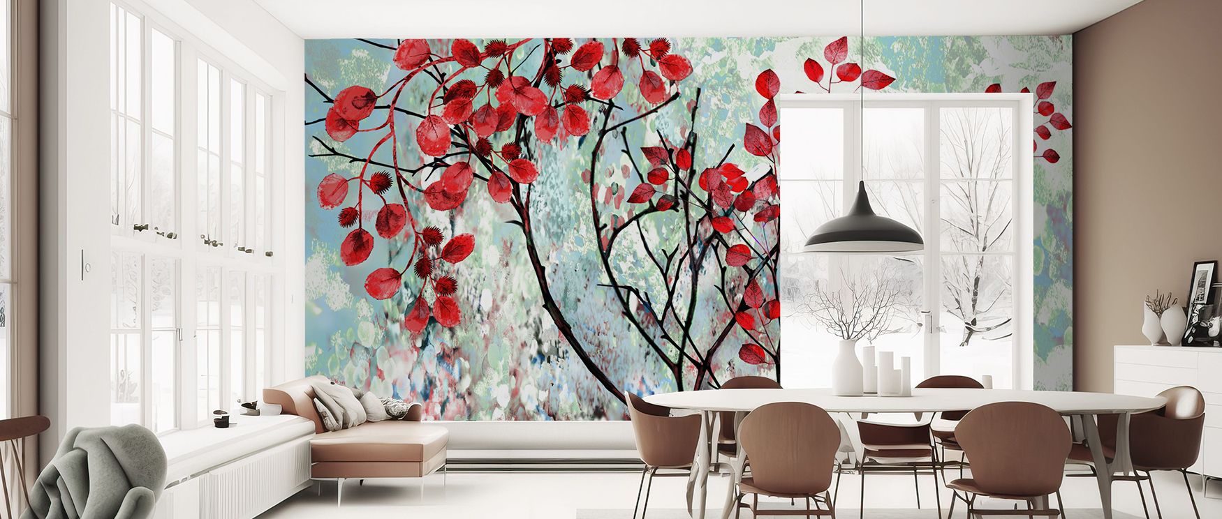 This wallpaper celebrates foliage with striking detail. Bedrooms feel lively, living rooms expressive, and offices refined, as its imagery ensures walls radiate charm and sophistication, making interiors timelessly stylish and naturally vibrant consistent