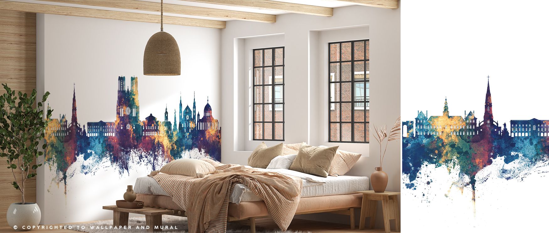 Reims France Skyline Blue & Bronze Wallpaper enhances interiors with regal tones. Bedrooms feel stylish, living rooms vibrant, and offices refined, as its detailing ensures walls radiate cultural artistry, balance, and timeless charm enriched by heritage 