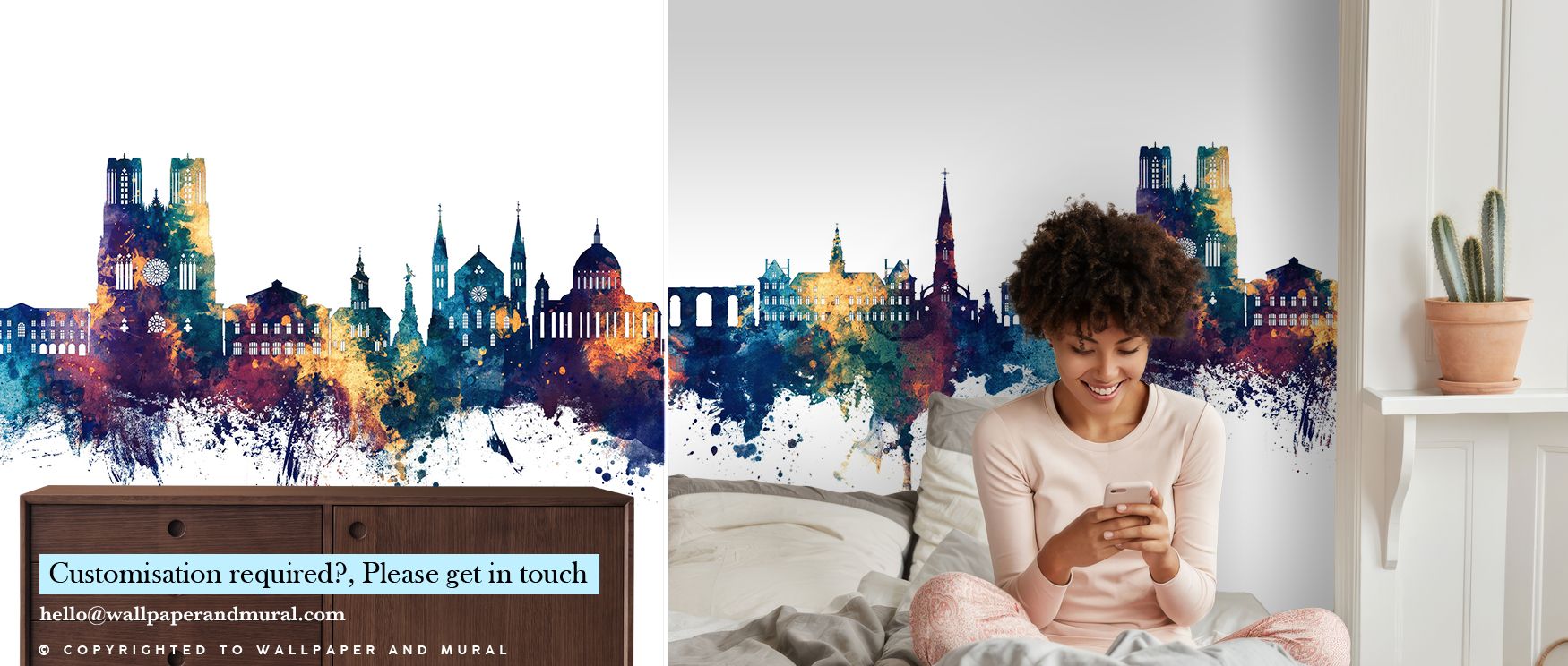 This wallpaper celebrates Reims’s skyline with regal detailing. Bedrooms achieve refinement, living rooms vibrancy, and offices creativity, as its imagery enriches interiors with cultural depth, sophistication, and timeless French artistry consistently da
