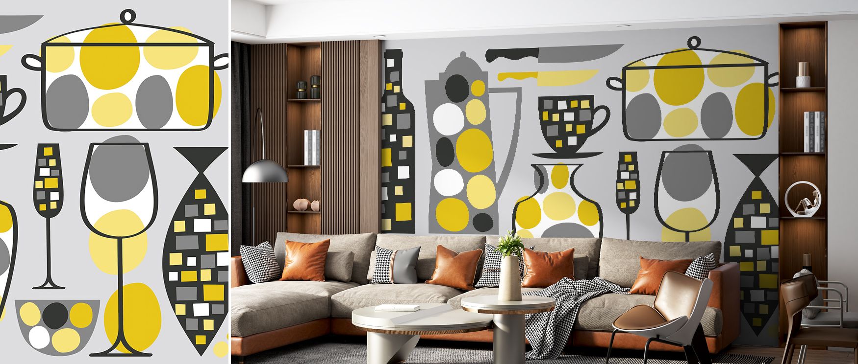 Retro Kitchen Marbles Abstract Wallpaper conveys artistry with vintage rhythm. Bedrooms achieve refinement, living rooms vibrancy, and kitchens creativity, as its marbled detailing ensures interiors reflect balance, sophistication, and stylish energy insp