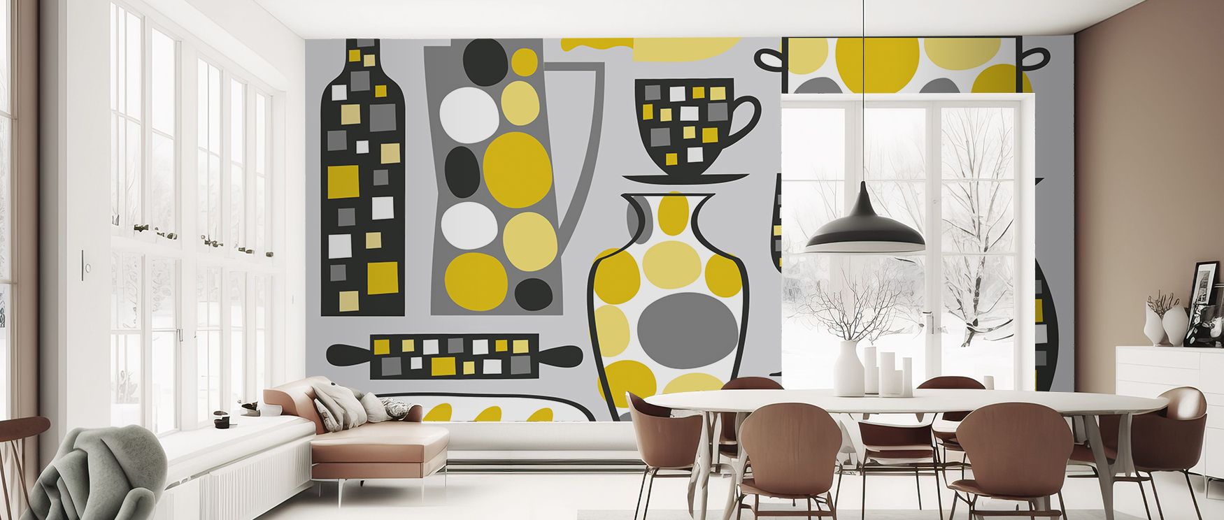This wallpaper highlights retro marbles in abstract rhythm. Bedrooms feel lively, living rooms expressive, and kitchens refined, as its imagery ensures walls remain stylish, dynamic, and enriched with vintage energy and artistic balance consistently daily