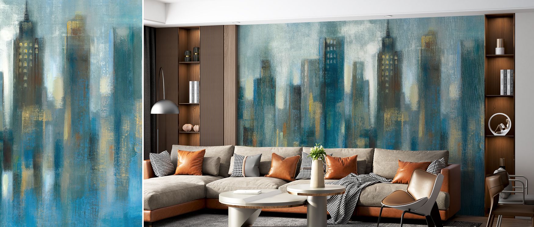 Rhythmic Reflection Light Abstract Wallpaper celebrates flowing rhythm with refined imagery. Bedrooms achieve charm, living rooms vibrancy, and offices creativity, as its abstract tones ensure walls radiate sophistication and modern elegance inspired by e