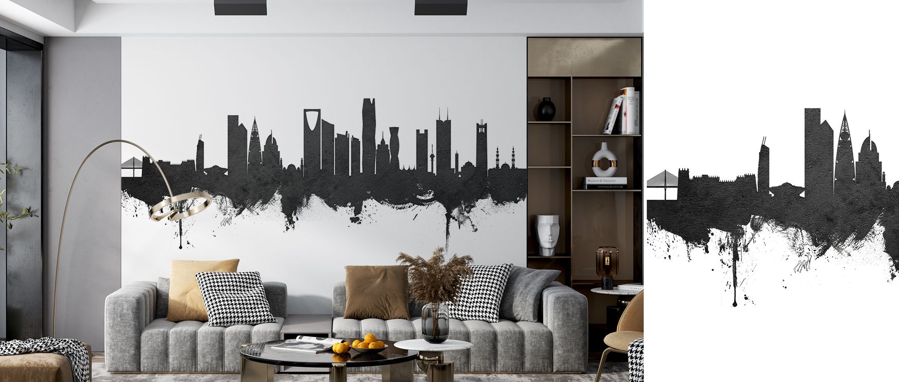 This wallpaper reflects Riyadh’s beauty in striking contrasts. Bedrooms feel stylish, living rooms expressive, and offices refined, as its imagery ensures walls remain sophisticated, enriched with heritage, and timelessly connected to Saudi identity daily