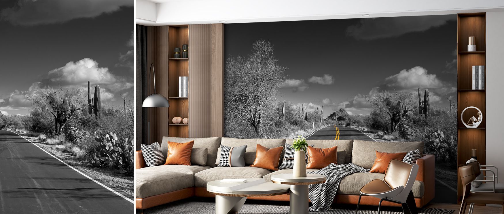 Road Trippin Scenic Wallpaper celebrates exploration with vibrant detailing. Bedrooms achieve charm, living rooms vibrancy, and offices refinement, as its imagery ensures interiors radiate excitement, sophistication, and the timeless spirit of adventure d