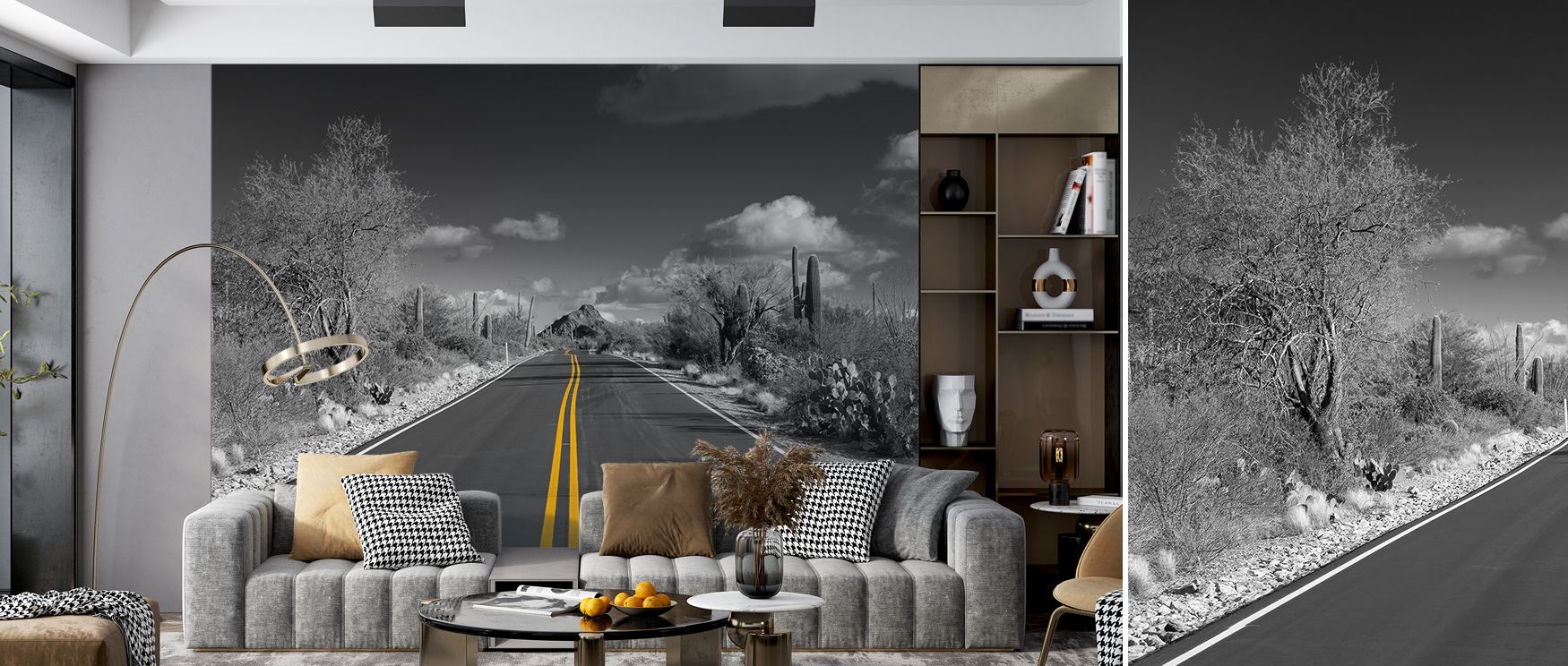 Road Trippin Scenic Wallpaper conveys energy and exploration through scenic artistry. Bedrooms gain vibrancy, living rooms expressive warmth, and offices refinement, as its imagery ensures walls radiate adventurous sophistication daily. 