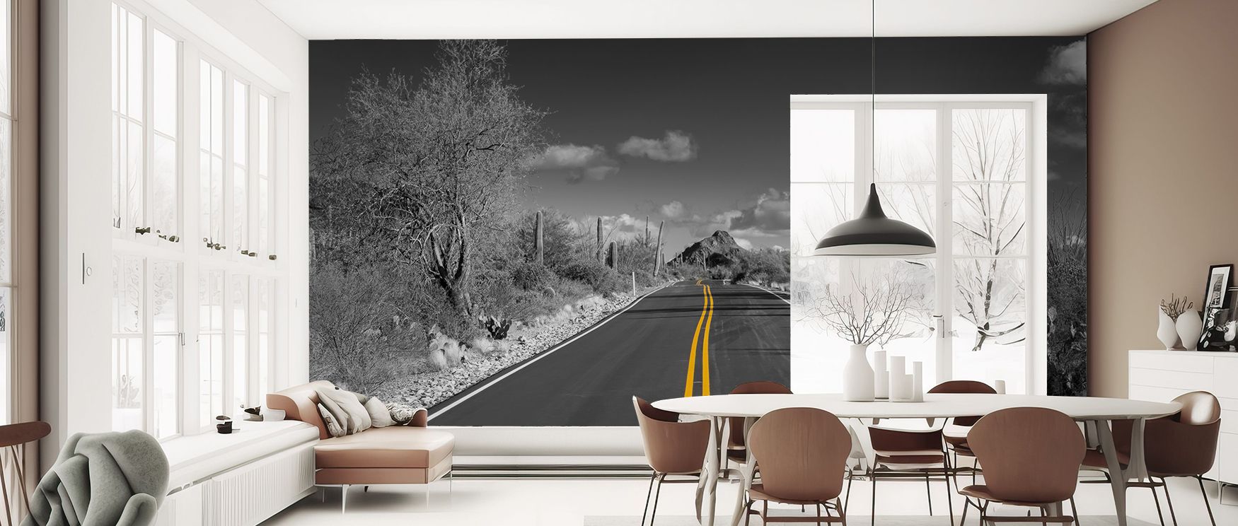 This wallpaper reflects scenic vibrancy with artistic rhythm. Bedrooms feel lively, living rooms expressive, and offices stylish, as its design enriches interiors with wanderlust, vitality, and modern artistry inspired by travel daily. 