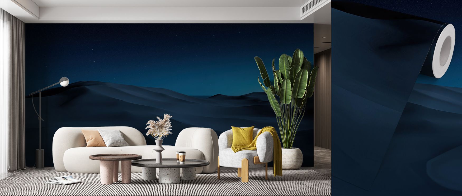 This wallpaper captures the Sahara in luminous rhythm. Bedrooms feel restful, living rooms expressive, and offices stylish, as its imagery ensures interiors radiate calm majesty, enriching walls with timeless artistry, sophistication, and natural wonder c