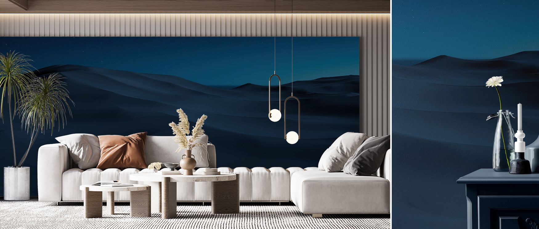 Sahara Night Scenic Wallpaper enhances interiors with desert serenity. Bedrooms achieve tranquility, living rooms expressive charm, and offices refined balance, as its detailing transforms walls into artistic reflections of wonder enriched with sophistica
