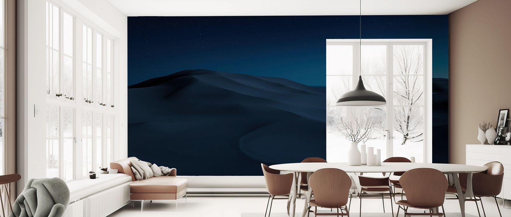 This wallpaper reflects desert mystery with serene tones. Bedrooms achieve tranquility, living rooms expressive charm, and offices stylish refinement, as its imagery ensures interiors remain enriched with sophistication and natural wonder consistently dai