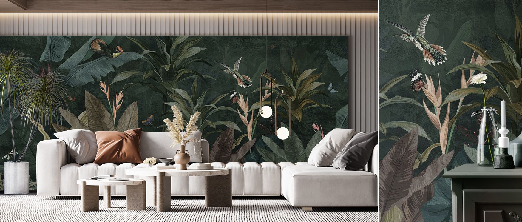 Gentle tones move through the design creating an atmosphere of rest. Bedrooms glow with peace living rooms shine with subtle elegance and offices enjoy clarity. The scenic detail transforms walls into landscapes of calm. 