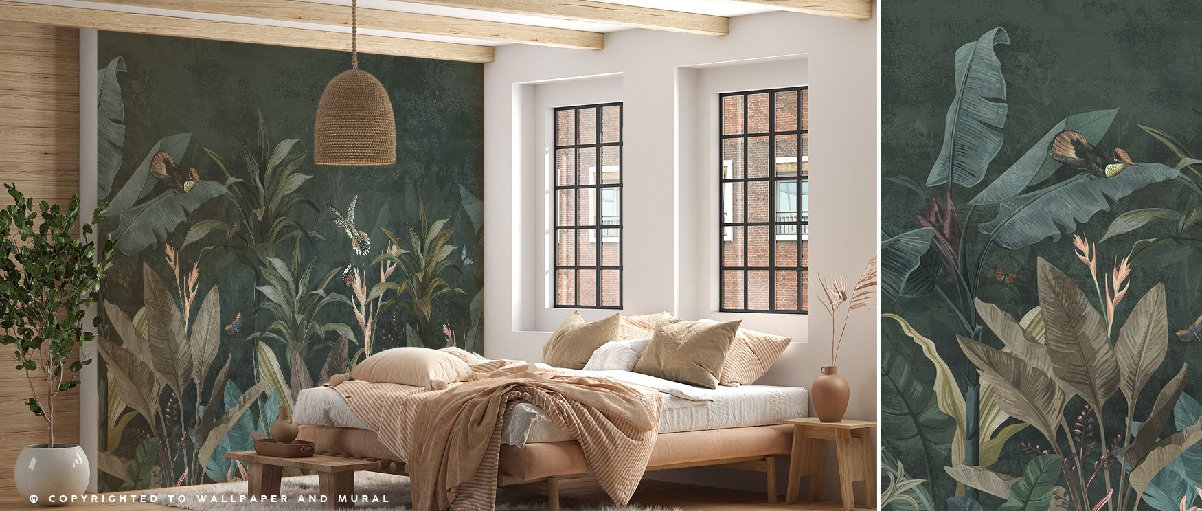 Natural beauty flows through the composition as rolling forms add rhythm and depth. Bedrooms gain harmony living rooms glow with softness and offices feel composed. The wallpaper brings tranquility into interiors with timeless appeal. 