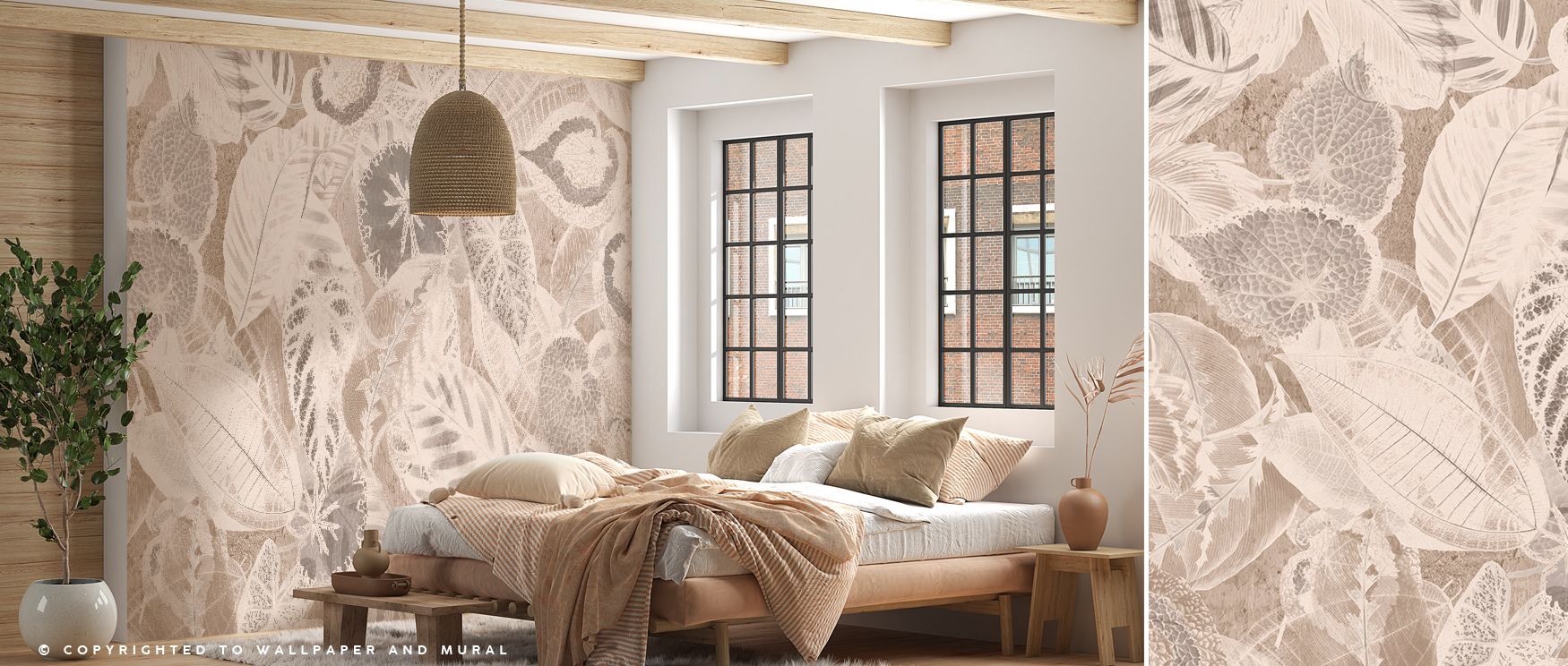 Fresh leaves move across the surface with harmony and strength. Bedrooms transform into calm retreats offices shine with balance and living rooms become vibrant spaces. The design offers interiors a natural infusion of joy and grace. 