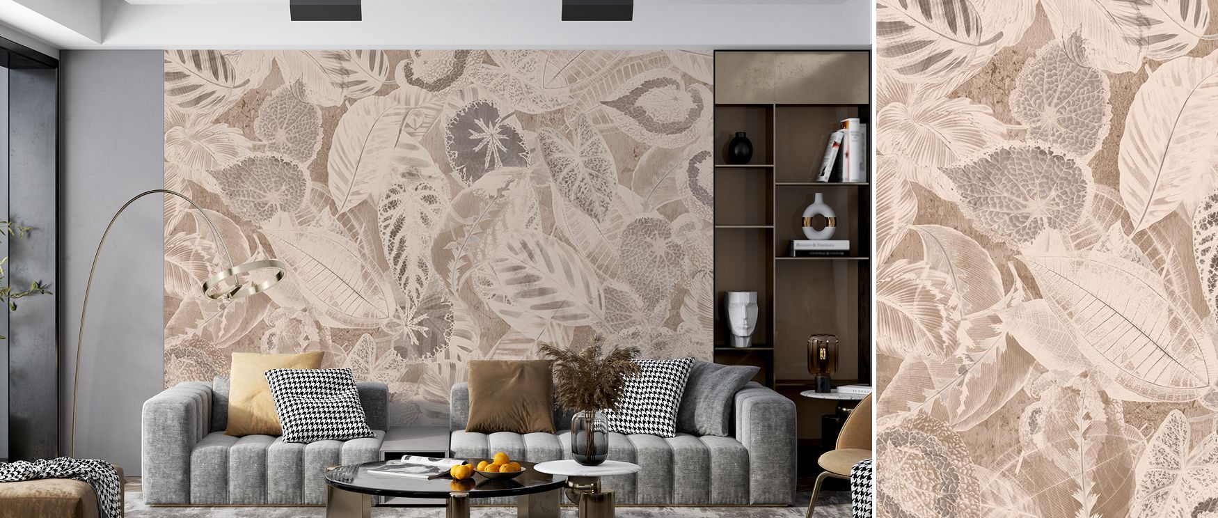 Detailed leaves fill the wallpaper with vibrancy and balance. Bedrooms gain restful energy offices glow with calm focus and living rooms radiate natural beauty. The design turns walls into green sanctuaries filled with inspiration. 
