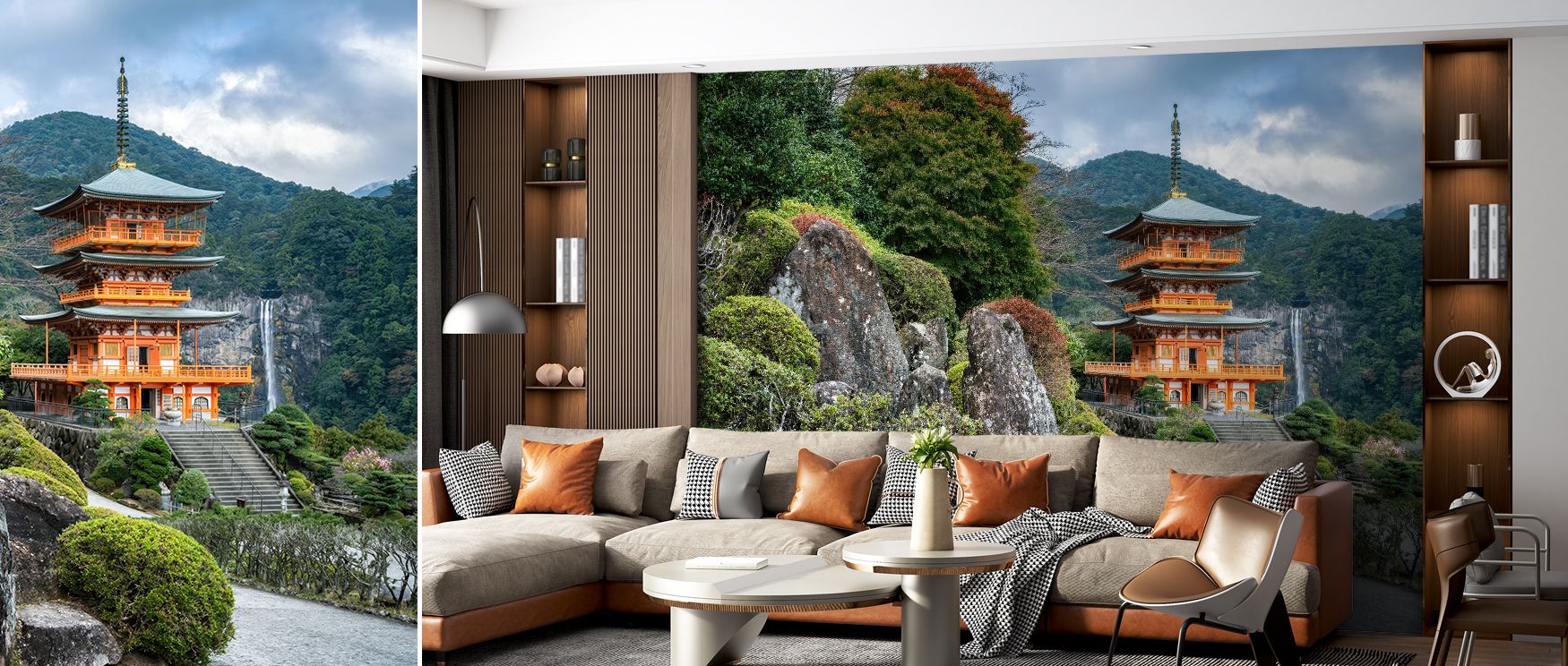 Heritage radiates through the wallpaper, as every section highlights detail in the pagoda’s design. Living rooms glow with charm, offices gain balance, and studies become cultured retreats. The imagery creates atmosphere while adding calm beauty. 
