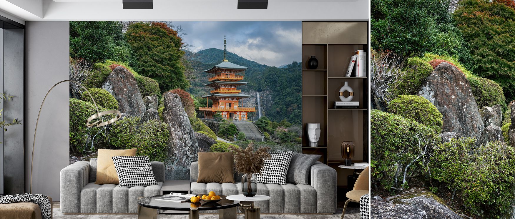 Architectural rhythm moves across the surface, creating balance that enriches interiors with harmony. Living rooms benefit from grandeur, offices radiate cultural strength, and studies reflect artistry. The design turns walls into cultural tributes filled