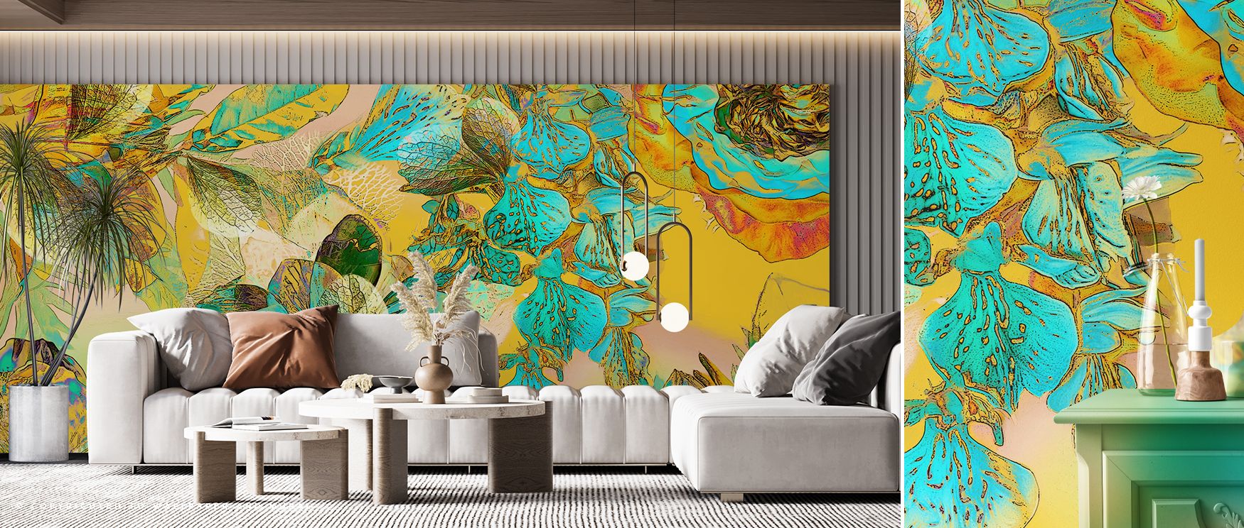 Across the composition, abstract patterns create movement filled with elegance and clarity. Bedrooms shine with restful charm, offices glow with focus, and living rooms radiate calm. The design inspires harmony in every setting. 