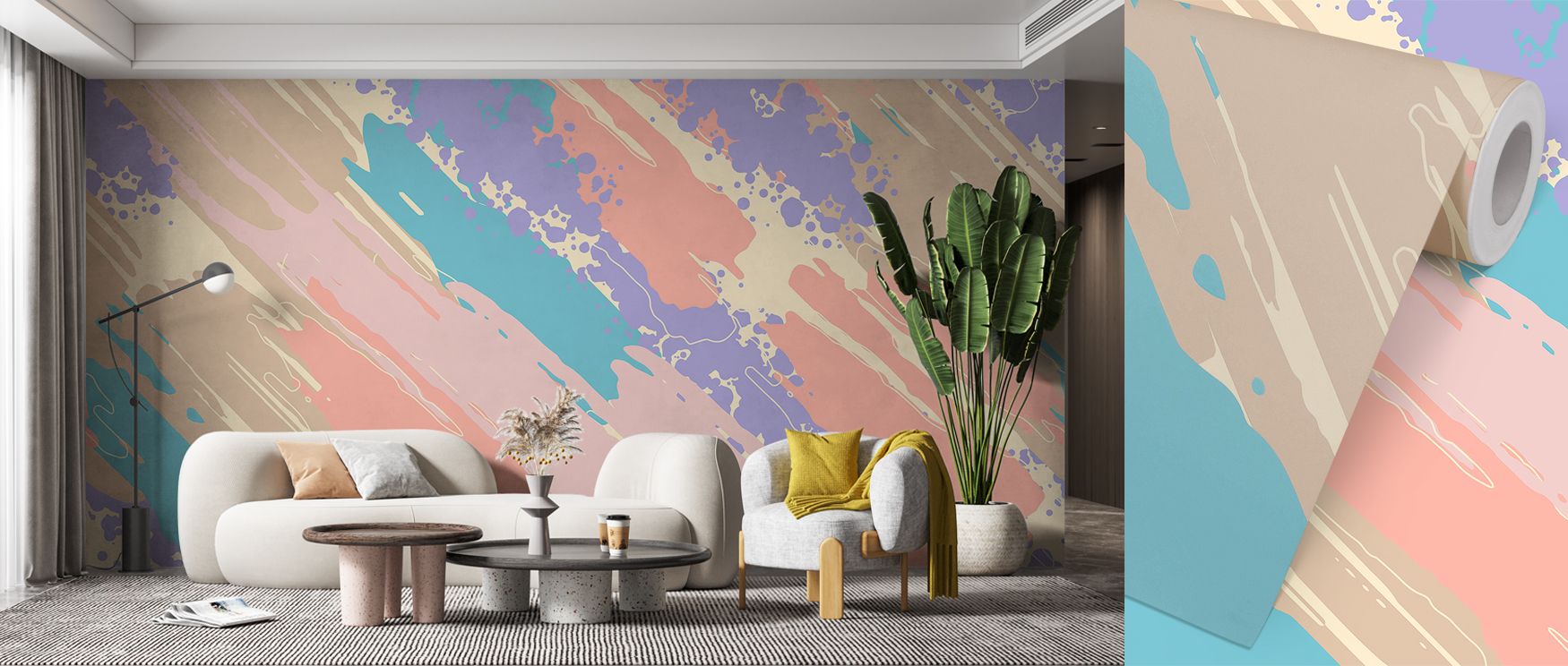 Diagonal lines spread across the surface with balance and strength. Living rooms radiate charm, bedrooms carry calm vitality, and offices shine with determination. The wallpaper expresses confidence through abstract design. 