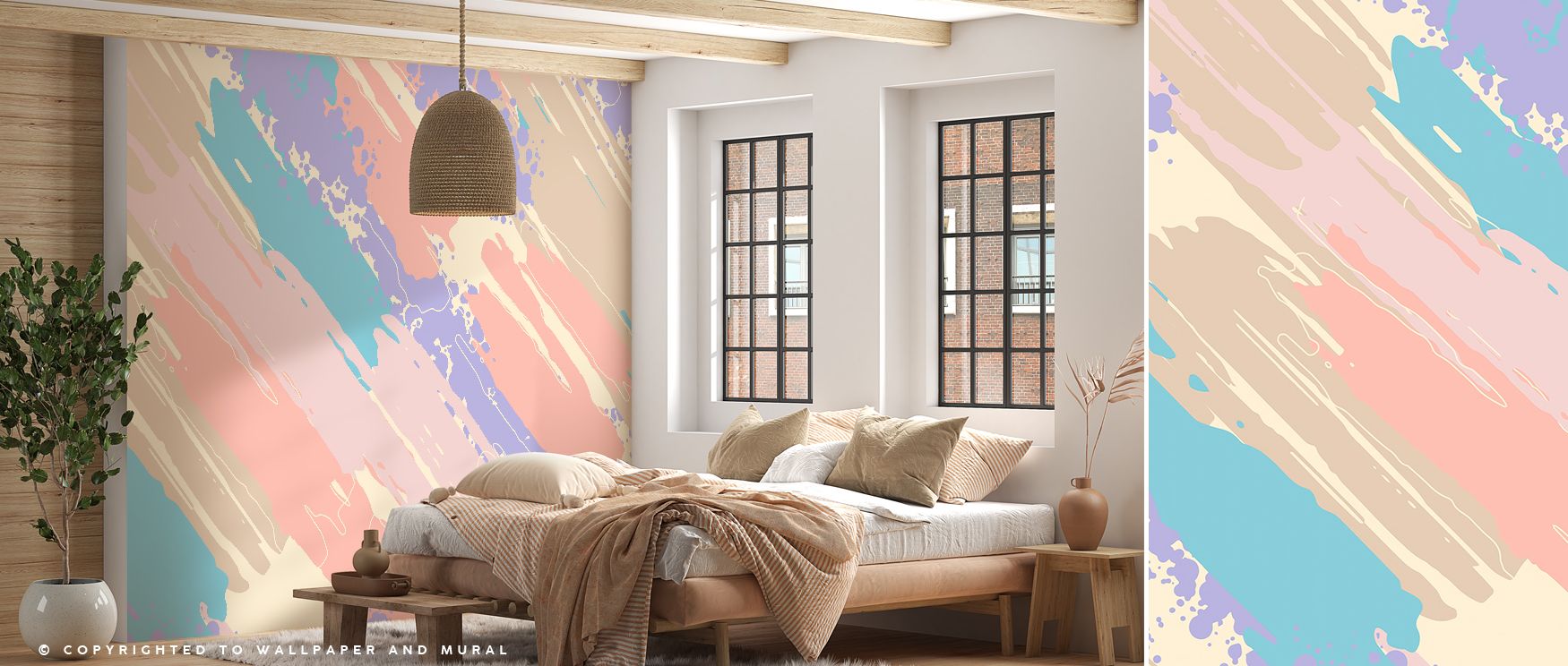 Across the surface, diagonal patterns create visual flow and depth. Living rooms glow with balance, bedrooms shine with charm, and offices benefit from focus. The wallpaper enriches spaces with energy and style. 