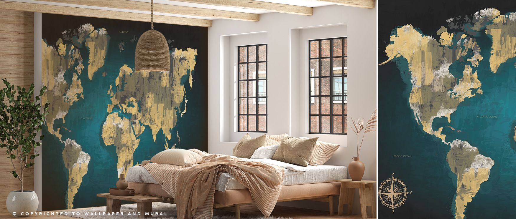 Sketch World Map Vintage Wallpaper presents hand-drawn cartographic artistry where continents and seas are illustrated with precise linework, evoking antique craftsmanship. The design emphasizes subtle shading that reflects historical texture, producing w
