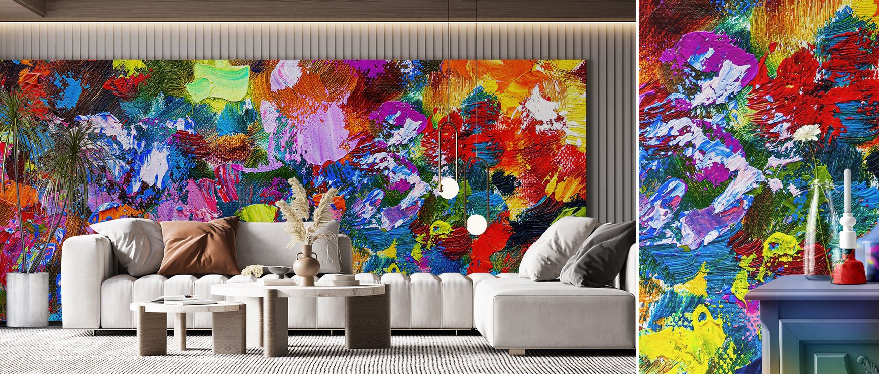 Gesture scale within Smudgy Abstract Wallpaper varies to avoid pattern fatigue: large swathes set the ground; smaller featherings add interest. Interest stays secondary to flow. Flow is sovereign. Sovereign flow ensures unity. Unity calms the composition.