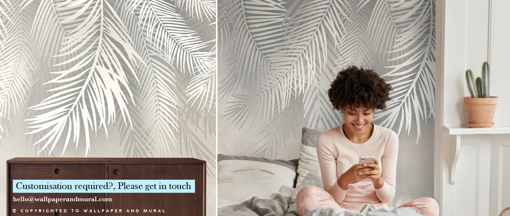 Snow Palms Botanical Wallpaper illustrates broad palms touched with white highlights, resembling snow scattered across green silhouettes. The design captures rhythm in form and texture. Its artistry emphasizes contrast while retaining harmony. Layers of s