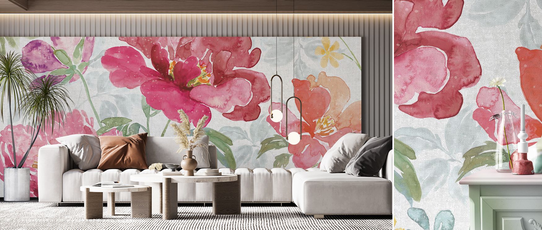 Petal interiors within Springtime Bloom I Floral Wallpaper receive fine stipple to mimic translucent tissue. This texture catches light without sparkle. Highlights are placed sparingly at petal rims. Midtones knit forms to the field. Field remains breatha