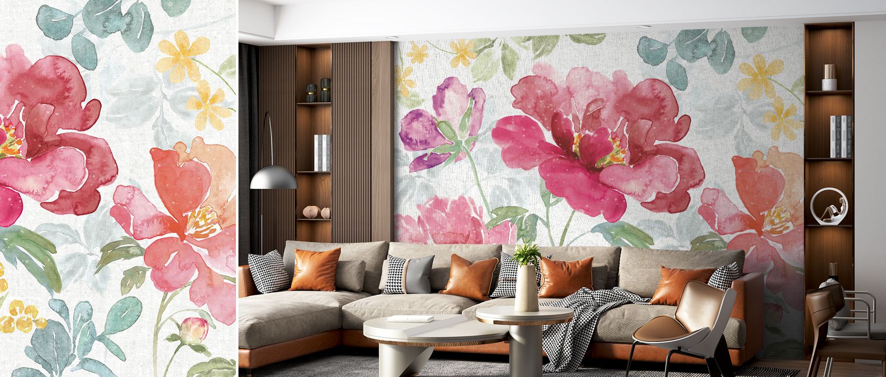 Repeat logic in Springtime Bloom I Floral Wallpaper uses rotation and scale shift to keep the rhythm organic. No regimented marching occurs. Instead, a meadow-like scatter prevails. The scatter is tuned, not random. Tuning prevents pattern fatigue. Fatigu