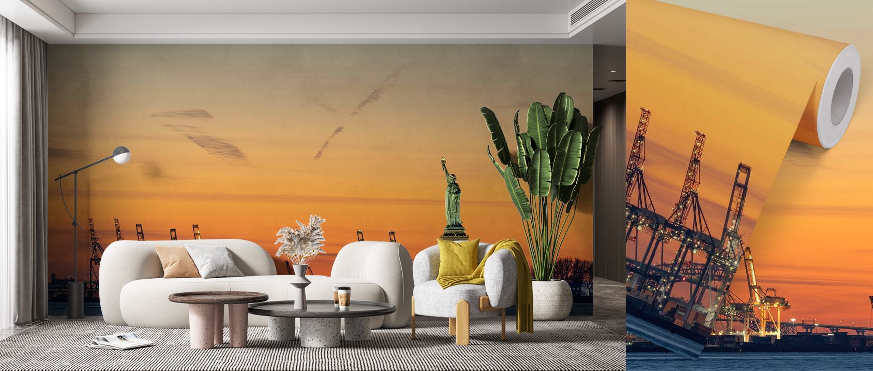Layers of twilight imagery evoke heritage and memory, turning walls into reflective canvases. This mural celebrates freedom and artistry while enriching interiors with quiet elegance. Perfect for living rooms or offices, it offers inspiring presence. 