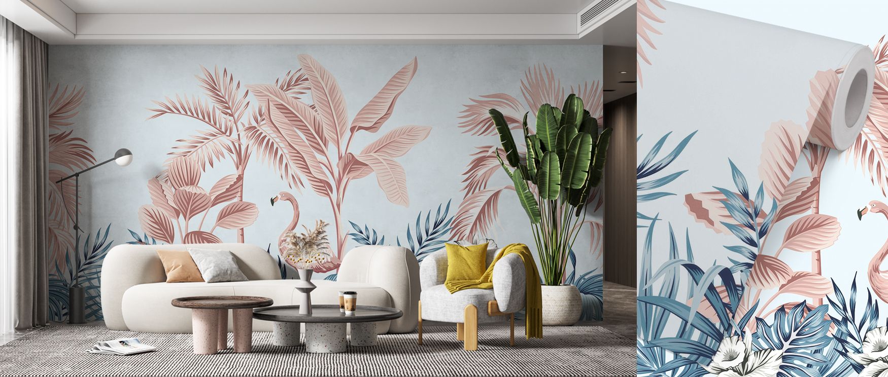 The flamingo’s iconic posture inspires tranquility while exuding vibrancy, making the Stealth Flamingo Wallpaper suitable for multiple spaces. Bedrooms gain calm sophistication, while living areas benefit from its uplifting natural energy. The design reso