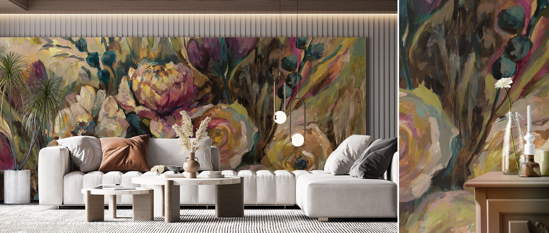 Palette leans greens, blush, and cream with tempered brightness; Summer Garden Wallpaper keeps chroma poised. Dining areas glow invitingly. Nothing glares. Tones relate closely. Transitions are smooth. Harmony holds. Freshness lingers. 