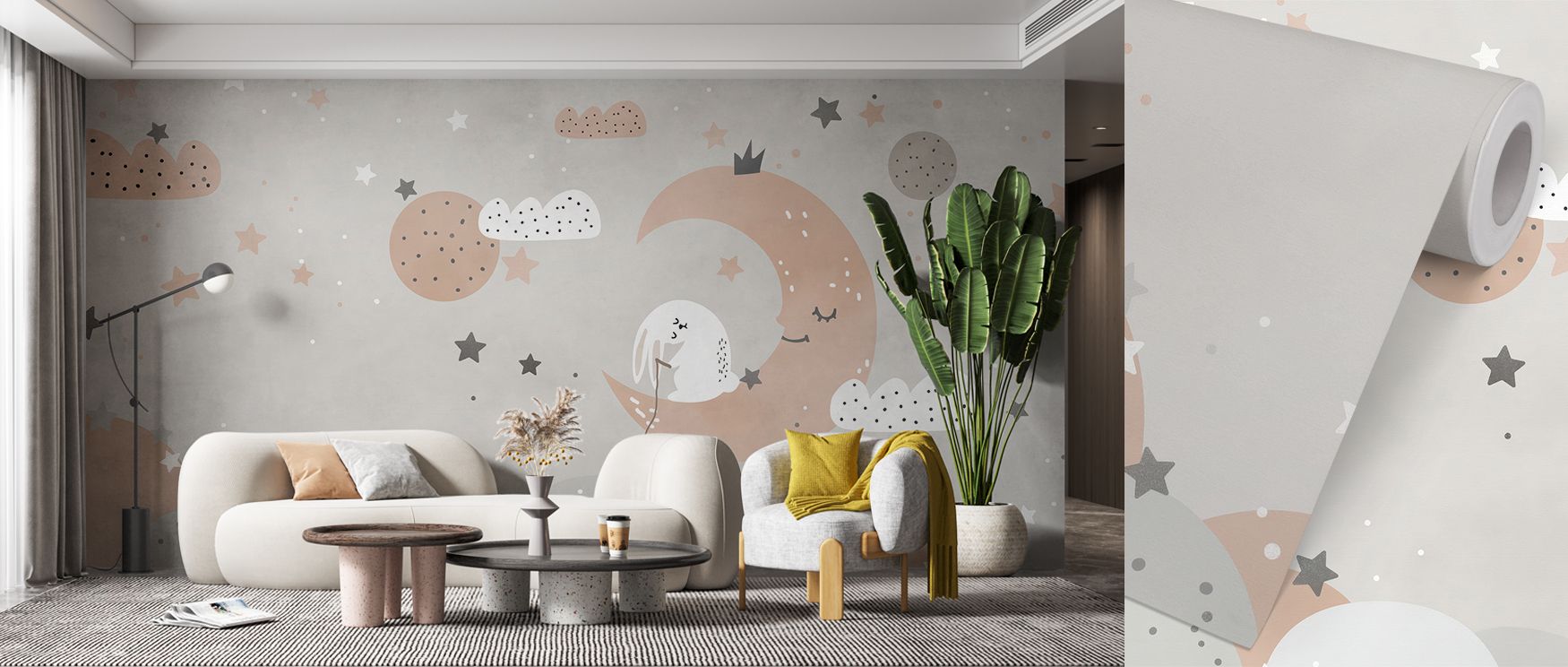 Hazy forms linger across panels, their tones blending gently into one another. Sweet Dreams Wallpaper integrates them seamlessly. No clutter appears. Flow persists calm. Harmony defines rhythm. Imagery conveys tranquility. Elegance reads quietly. Surfaces